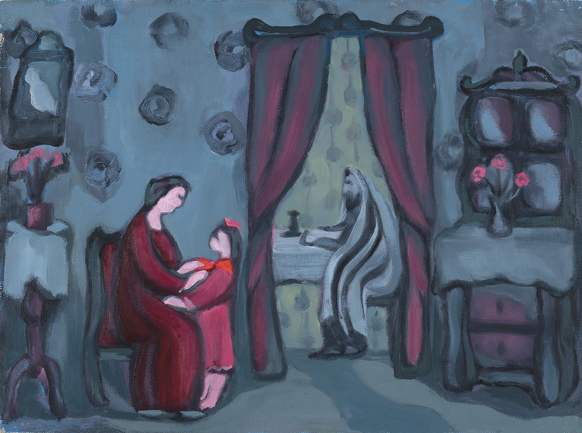 אנטולי קפלן - סדרת ציורים - בבית